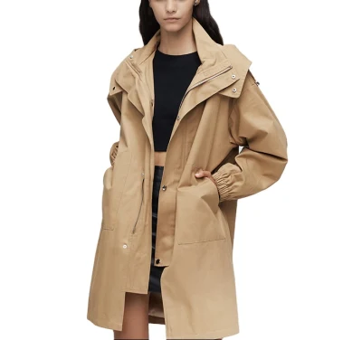 O mais novo estilo respirável sustentável senhora escritório trench coat jaqueta longa das mulheres