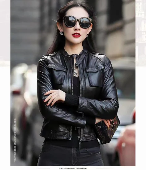 Primavera outono jaqueta de couro feminino high street sólido fino casacos de couro falso elegante moto biker jaquetas femininas outerwear